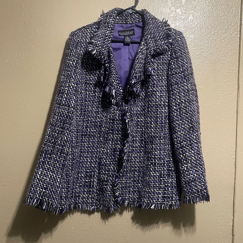 Dialogue Purple Textured Blazer Perfec Condition